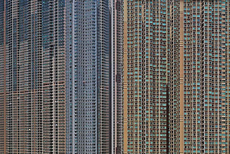 High-rise apartment buildings in Hong Kong - every window represents a family (or more).