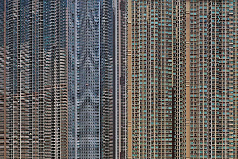 High-rise apartment buildings in Hong Kong - every window represents a family (or more).